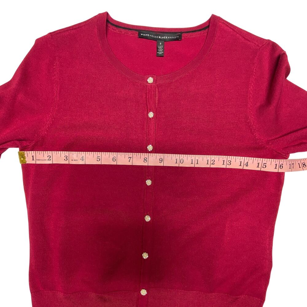 WHBM Womens Empress Red Jeweled Button Cardigan Small NWT - Picture 11 of 11
